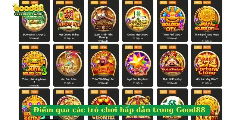 Điểm qua các trò chơi hấp dẫn trong Good88